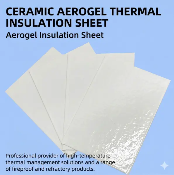 Fireproof ceramic aerogel sheet for battery thermal runaway protection