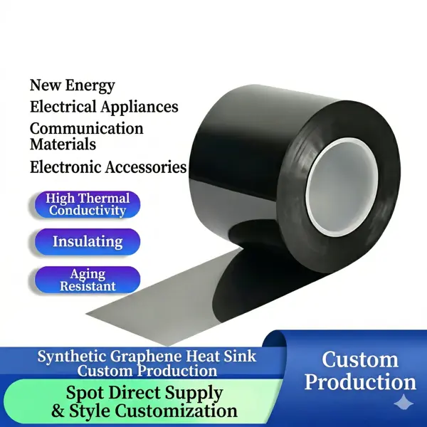 Synthetic graphite sheet for heat spreading