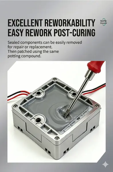 Waterproof silicone thermal potting compound for electronic component protection