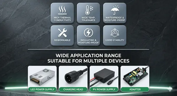 Waterproof silicone thermal potting compound for electronic component protection